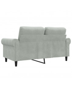 Divano a 2 Posti Grigio Chiaro 120 cm in Velluto