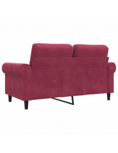 Divano a 2 Posti Rosso Vino 120 cm in Velluto