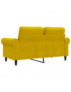Divano a 2 Posti giallo 120 cm in Velluto