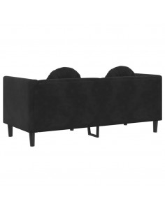 Divano a 2 Posti con Cuscini Nero in Velluto