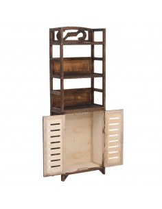 Vetrina Marrone Scuro 46x24x140 cm Legno Massello di Paulonia