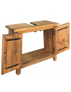 Vanità da Bagno in Legno Massello di Pino 70x32x63 cm