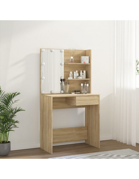 Toeletta con LED Rovere Sonoma 74,5x40x141 cm