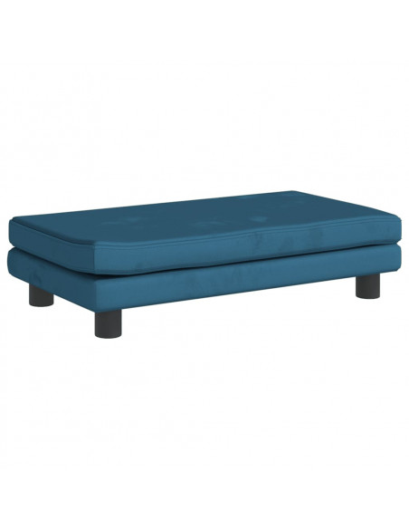 Divano per Bambini con Poggiapiedi Blu 100x50x30 cm in Velluto