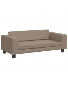 Divano Bambini Poggiapiedi Cappuccino 100x50x30 cm Similpelle