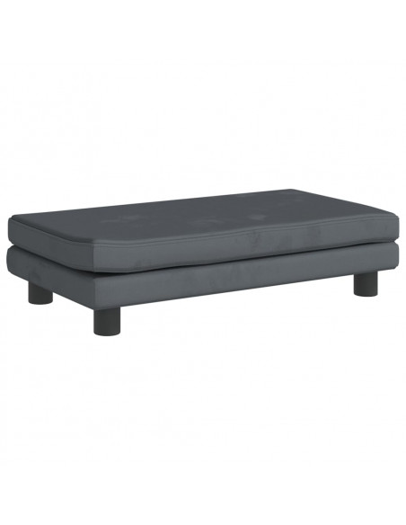 Divano Bambini Poggiapiedi Grigio Scuro 100x50x30 cm Velluto