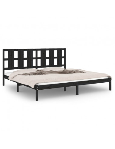 Giroletto Nero in Legno Massello di Pino 200x200 cm