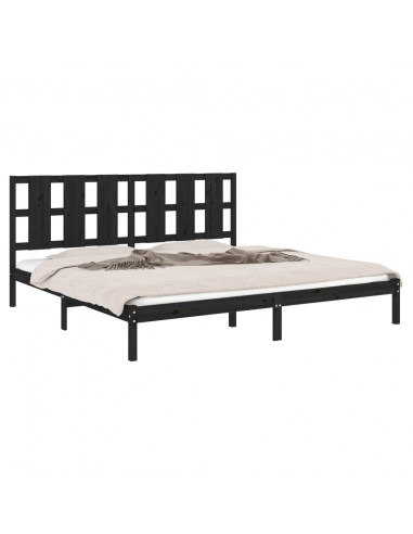 Giroletto Nero in Legno Massello di Pino 200x200 cm