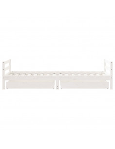 Giroletto Bambini con Cassetti Bianco 80x200cm Massello di Pino