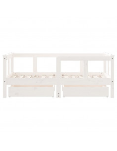 Giroletto Bambini con Cassetti Bianco 70x140cm Massello di Pino