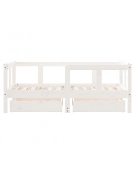 Giroletto Bambini con Cassetti Bianco 70x140cm Massello di Pino
