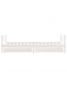 Giroletto Bambini con Cassetti Bianco 90x200cm Massello di Pino