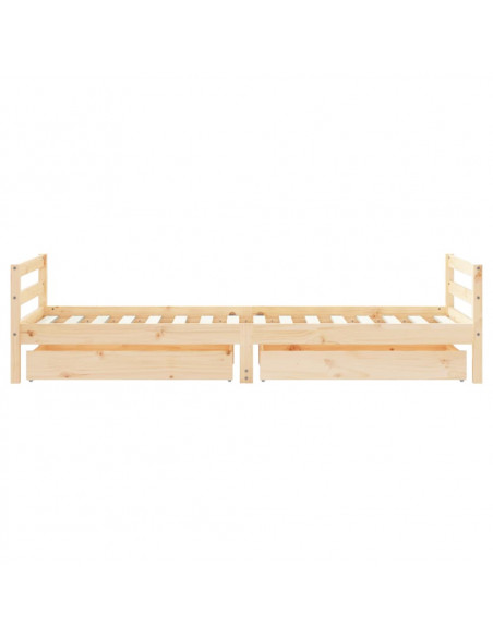 Giroletto Bambini con Cassetti 80x200 cm Legno Massello di Pino