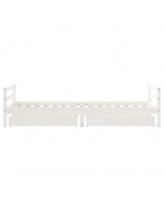 Giroletto Bambini con Cassetti Bianco 90x200cm Massello di Pino