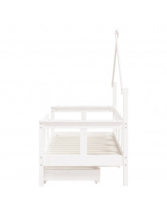 Giroletto Bambini con Cassetti Bianco 70x140cm Massello di Pino
