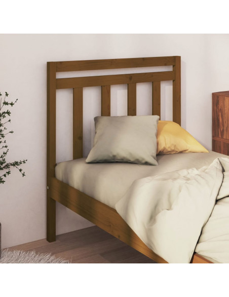 Testiera Letto Miele 81x4x100 cm in Legno Massello di Pino