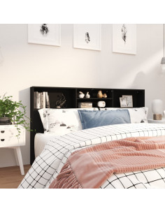 Testiera con Contenitore Nera 180x19x103,5 cm