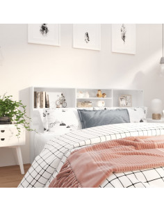 Testiera con Scomparti Bianco Lucido 180x19x103,5 cm