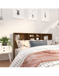 Testiera con Scomparti Rovere Fumo 180x19x103,5 cm