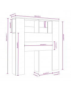 Testiera con Scomparti Grigio Sonoma 100x18,5x104,5 cm