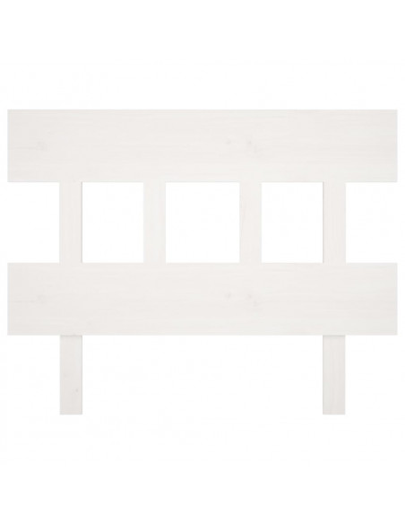 Testiera per Letto Bianca 93,5x3x81cm in Legno Massello di Pino
