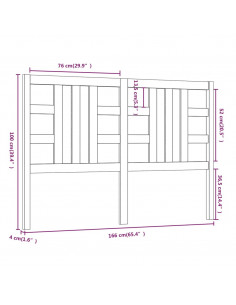 Testiera per Letto Grigia 166x4x100cm in Legno Massello di Pino