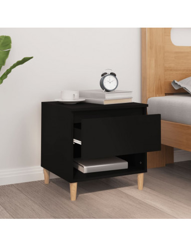 Comodino Nero 50x46x50 cm in Legno Multistrato