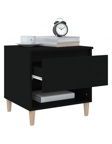 Comodino Nero 50x46x50 cm in Legno Multistrato