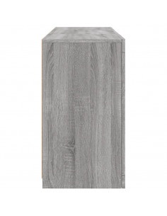 Credenza con Luci LED Grigio Sonoma 123x37x67 cm 2