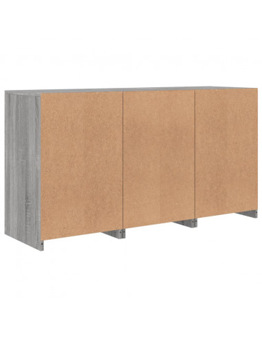 Credenza con Luci LED Grigio Sonoma 123x37x67 cm