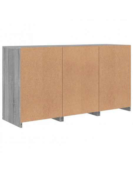 Credenza con Luci LED Grigio Sonoma 123x37x67 cm