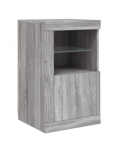 Credenza con Luci LED Grigio Sonoma 123x37x67 cm