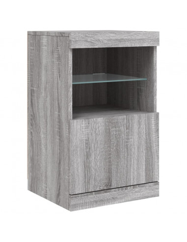 Credenza con Luci LED Grigio Sonoma 123x37x67 cm