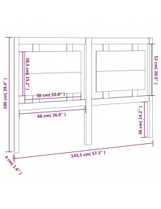 Testiera per Letto 145,5x4x100 cm in Legno Massello di Pino