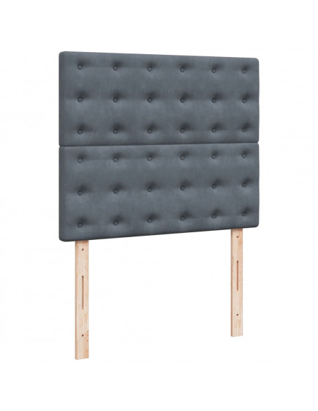 Giroletto a Molle con Materasso Grigio Scuro 120x200 cm Velluto