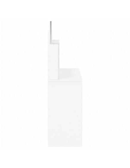 Toeletta con Specchio Bianco lucido 96x39x142 cm