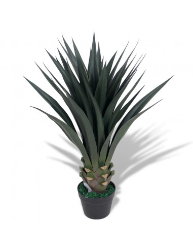 Yucca Pianta Artificiale con Vaso 85 cm Verde