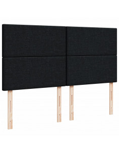 Giroletto a Molle con Materasso Nero 200x200 cm in Tessuto 2