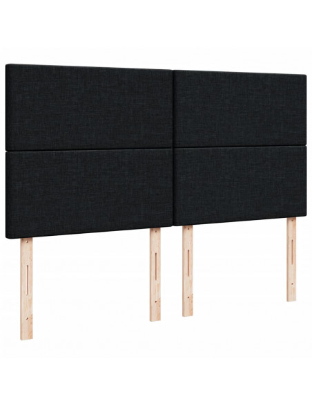 Giroletto a Molle con Materasso Nero 200x200 cm in Tessuto
