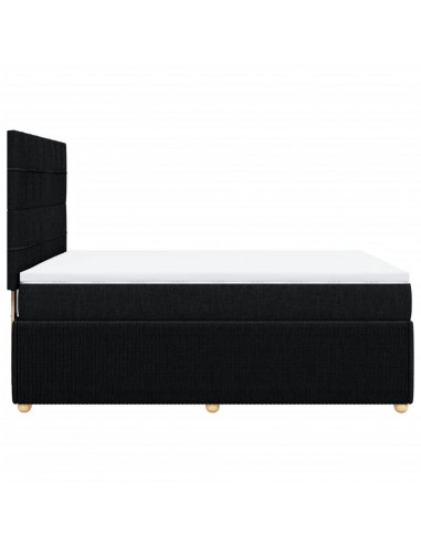 Giroletto a Molle con Materasso Nero 160x200 cm in Tessuto