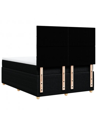 Giroletto a Molle con Materasso Nero 160x200 cm in Tessuto