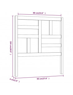 Testiera per Letto 96x4x104 cm in Legno Massello di Pino