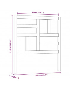 Testiera per Letto Miele 106x4x104 cm in Legno Massello di Pino