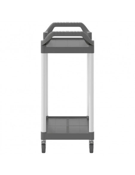 Carrello a 2 Ripiani Grigio 81x41x92 cm in Alluminio