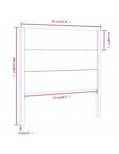 Testiera per Letto Miele 81x4x100 cm in Legno Massello di Pino