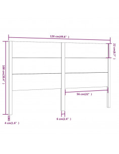 Testiera per Letto Nera 126x4x100 cm in Legno Massello di Pino