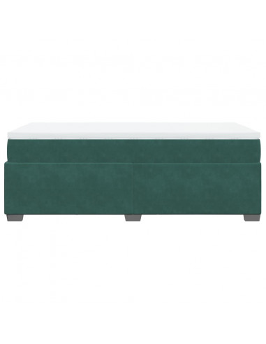 Giroletto a Molle con Materasso Verde Scuro 90x190 cm Velluto