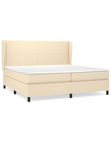 Giroletto a Molle con Materasso Crema 200x200 cm in Tessuto