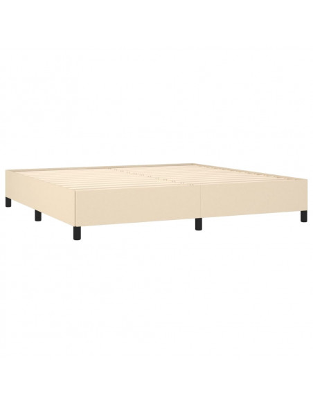 Giroletto a Molle con Materasso Crema 200x200 cm in Tessuto
