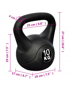 kettlebell 10 kg 21 x 21 x 30 cm